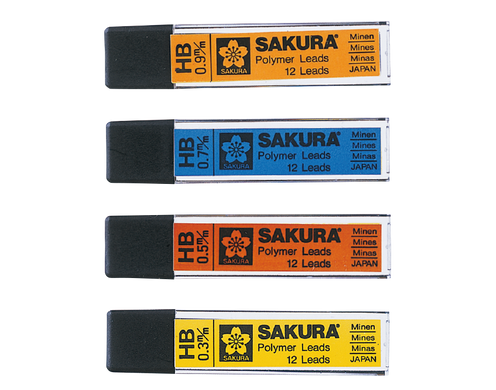 Набор графитных грифелей для механического карандаша, 0,5 мм, Sakura