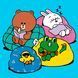 Картина за номерами Line Friends Браун Саллі Коні та Леонард на відпочинку, 25х25 см, Santi 4823091922404 зображення 1 з 3