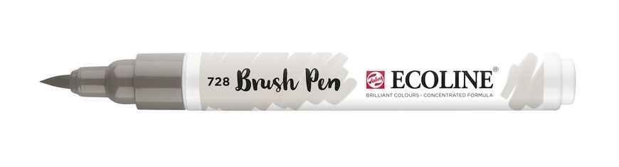 Кисть-ручка Ecoline Brushpen (728), Серый теплый светлый, Royal Talens