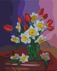 Картина за номерами Букет тюльпанів та нарцисів © Valentyna Ivanova, 40х50 см, Brushme