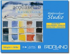 Альбом-склейка для акварелі Watercolor Studio A4, 27х35 см, 300 г/м2, 75 аркушів, середнє зерно, Fabriano