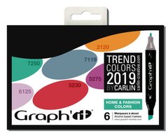 Набір двосторонніх маркерів Home & Fashion Colors, 6 шт, Graph'it