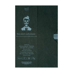 Альбом-склейка для рисунка в папке Authentic Black А4, 165 г/м2, 30 листов, чёрный, Smiltainis