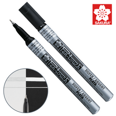 Маркер Pen-Touch Срібло, тонкий (Extra Fine) 0,7 мм, Sakura