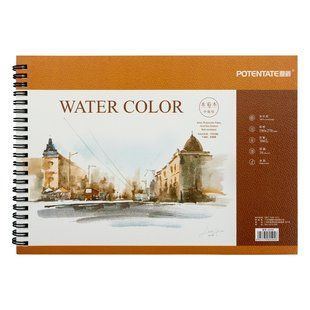 Альбом для акварели на спирали, Potentate, 19x27 см, 300 г/м&sup2;, среднее зерно, 16 листов