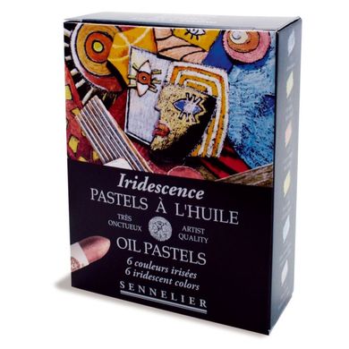 Набір олійної пастелі Sennelier серія "A L'huile" Іридисцентні (Iridescent), блискучі, 6 кольорів, картон