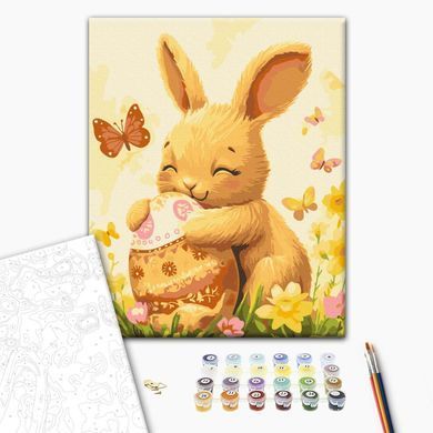 Картина по номерам Зайчонок с писанкой, 30х40 см, Brushme