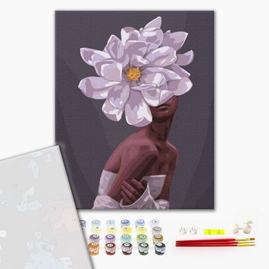 Картина за номерами з пофарбованими сегментами В обіймах квітів, 40x50 см, Brushme