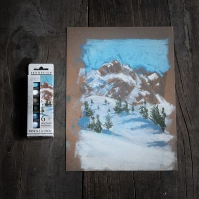 Набір сухої пастелі Sennelier Winter Mountains, 6 кольорів, 1/2, картон