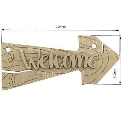 Заготовка для декорирования Welcome №122, 13х30 см, МДФ, Fabrika Decoru