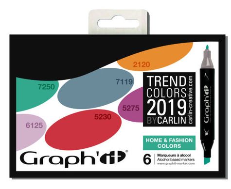 Набор двусторонних маркеров Home & Fashion Colors, 6 шт, Graph'it