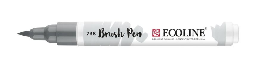Кисть-ручка Ecoline Brushpen (738), Серый холодный светлый, Royal Talens