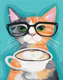 Картина по номерам Кот и кофе, 40x50 см, Brushme