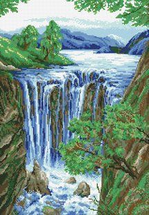 Алмазная вышивка Водопад 40x58 см