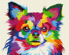 Картина за номерами Різнокольоровий собака, 40х50 см, Brushme