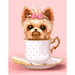 Картина за номерами Cute Dog in a Cup, 35х45 см, ROSA START