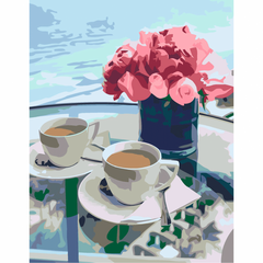 Картина по номерам Кофе и цветы, 35х45см, ROSA START