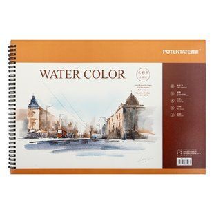 Альбом для акварели на спирали, Potentate, 27x39 см, 300 г/м&sup2;, среднее зерно, 16 листов