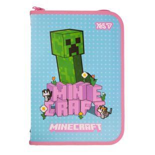Папка факультативная Yes Minecraft.Spring, A4+, пластиковая, на молнии, с внутренним карманом