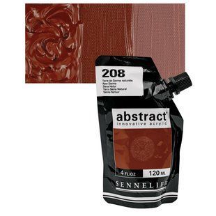 Краска акриловая Sennelier Abstract, Сиена натуральная №208, 120 мл, дой-пак