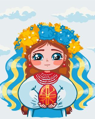 Картина по номерам Маленькая украиночка ©Ольга Бородай, 40x50 см, Brushme