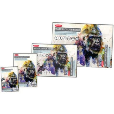Альбом-склейка для акварели А5, 21x14,8 см, 300 г/м2, 12 листов, белая, гладкая, Derwent