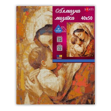 Алмазна мозаїка SANTI, Марія з дитиною, 40x50 см, на підрамнику