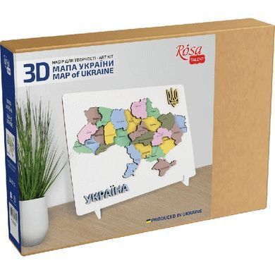 Набор для творчества, картина 3D Карта Украины, пастельные цвета, 24,5х18,5 см, МДФ, ROSA TALENT