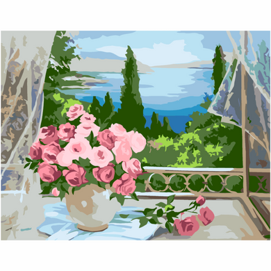 Картина за номерами Троянди на вікні, 35х45см, ROSA START