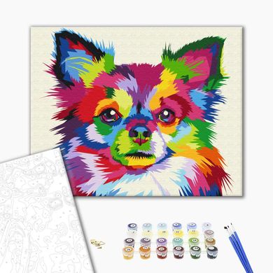 Картина по номерам Разноцветный собака, 40х50 см, Brushme