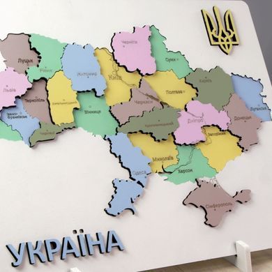 Набор для творчества, картина 3D Карта Украины, пастельные цвета, 24,5х18,5 см, МДФ, ROSA TALENT