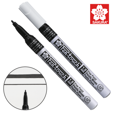 Маркер Pen-Touch Черный, тонкий (Fine) 1 мм, Sakura