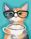 Картина за номерами Кіт і кава, 40x50 см, Brushme BS22698 зображення 1 з 3