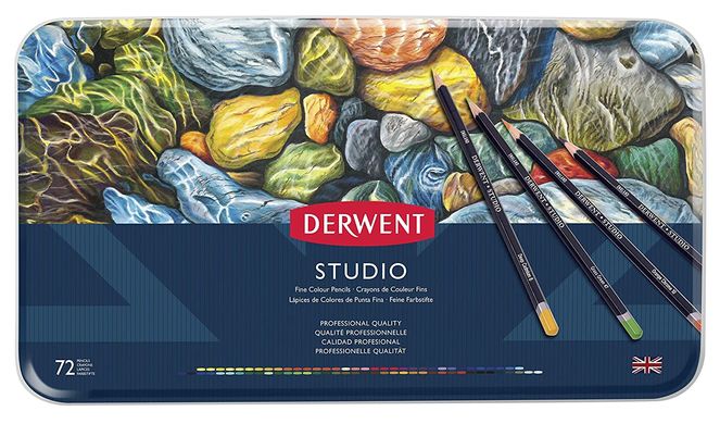 Набор цветных карандашей Studio, металлическая коробка, 72 штуки, Derwent