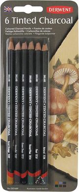 Набір вугільних олівців Tinted Charcoal, 6 штук, Derwent