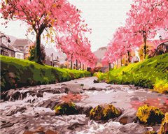 Картина за номерами Річка біля сакури, 40х50 см, Brushme