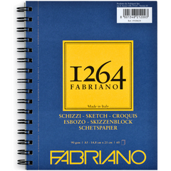 Альбом на спирали для рисунка и эскизов 1264 А5, 90 г/м2, 60 листов, слоновая кость, Fabriano