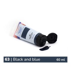 Краска акриловая глянцевая, Черно-синяя, 60 мл, Brushme