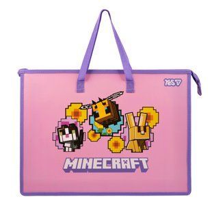 Папка-портфель Yes Minecraft Bees FC на блискавці з тканинними ручками