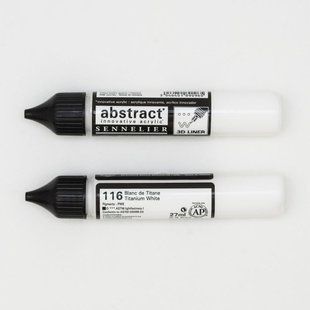 Линер акриловый Abstract 3D, 27 мл, Белила титановые, Sennelier