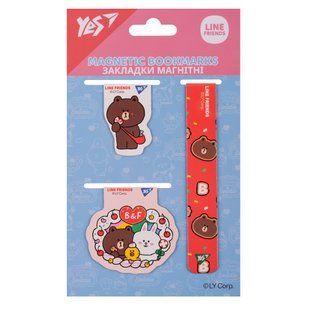 Набір закладок магнітних Line Friends, 3 штуки, Yes