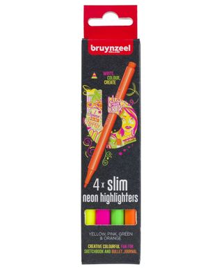 Набор маркеров Neon Highlighter Slim 4 цв, Bruynzeel