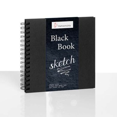 Альбом для малювання на спіралі Black Book, 23,5x23,5 см, 250 г/м², 30 аркушів, Hahnemuhle