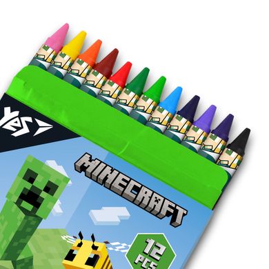 Набор восковых карандашей Minecraft, 12 цветов, YES