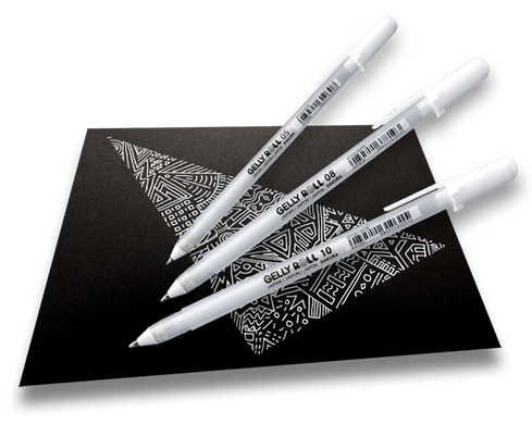 Ручка гелева, 10 BOLD (лінія 0.5 mm), Gelly Roll Basic, Біла, Sakura