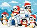 Картина по номерам Домик пингвинов, 30х40 см, Brushme KBS0147 фото 1 с 2