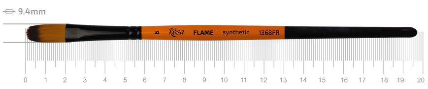 Пензель Flame 1368FR, №6, cинтетика, овальний, коротка ручка, Rosa