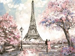 Алмазная вышивка Романтика Парижа 40х30 см