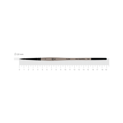 Пензель FLOW 138 № 3, мікс білка круглий, короткая ручка, Rosa