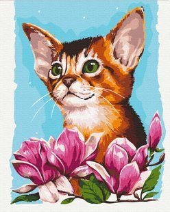 Картина по номерам Котик в цветах &copy; Anna Kuly, 48х60 см, Brushme